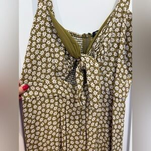 Madewell Olive Floral Jumpsuit